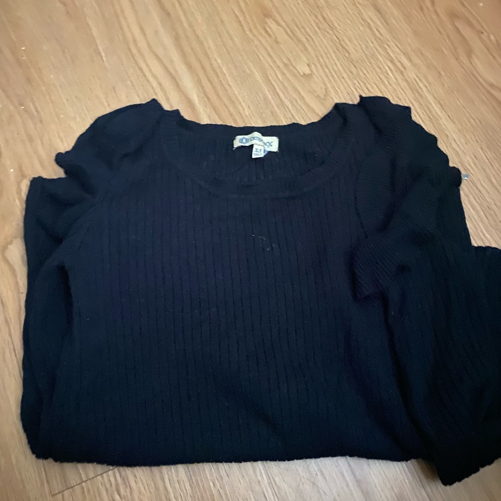 Democracy Navy Ribbed Knit Top - Picture 4 of 6